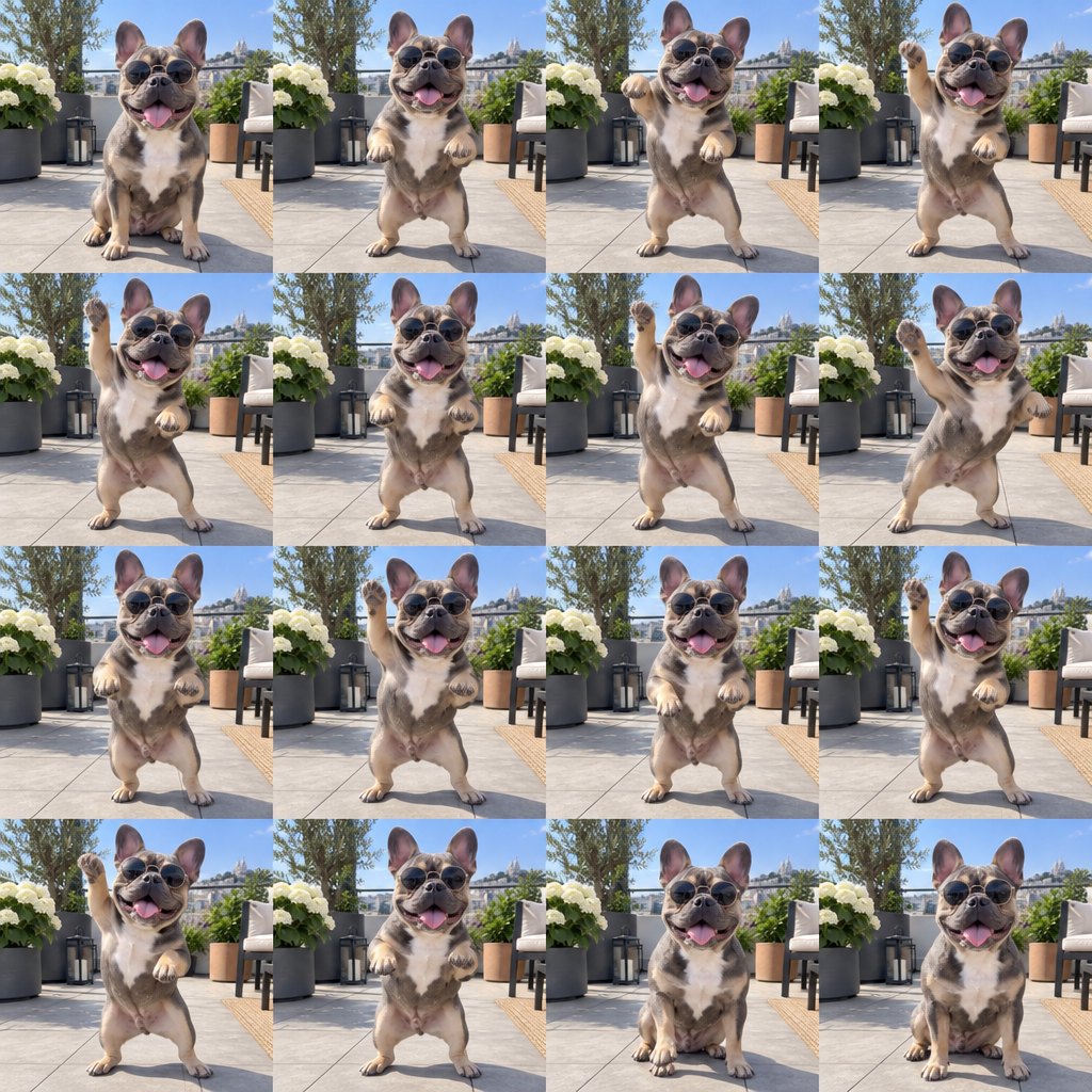 The same French bulldog photo turned into a dancing GIF